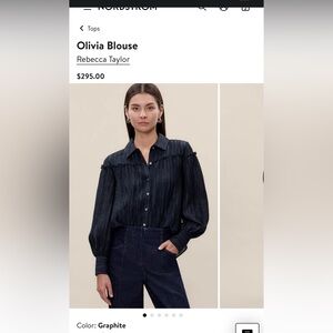 Rebecca Taylor Graphite Button-Down Blouse